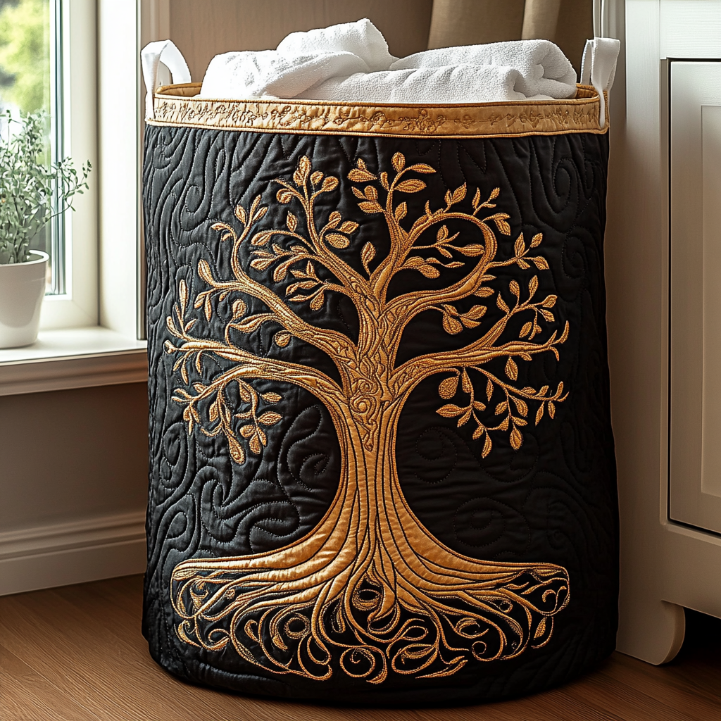 Árbol de la Vida | Cesta de Ropa Hecha a Mano